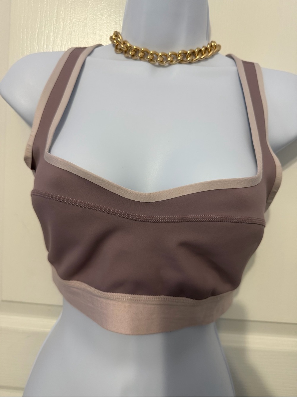 Free People Mauve Bralette with Cream Trim